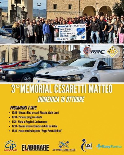 Clicca per ingrandire 3° Memorial Matteo Cesaretti